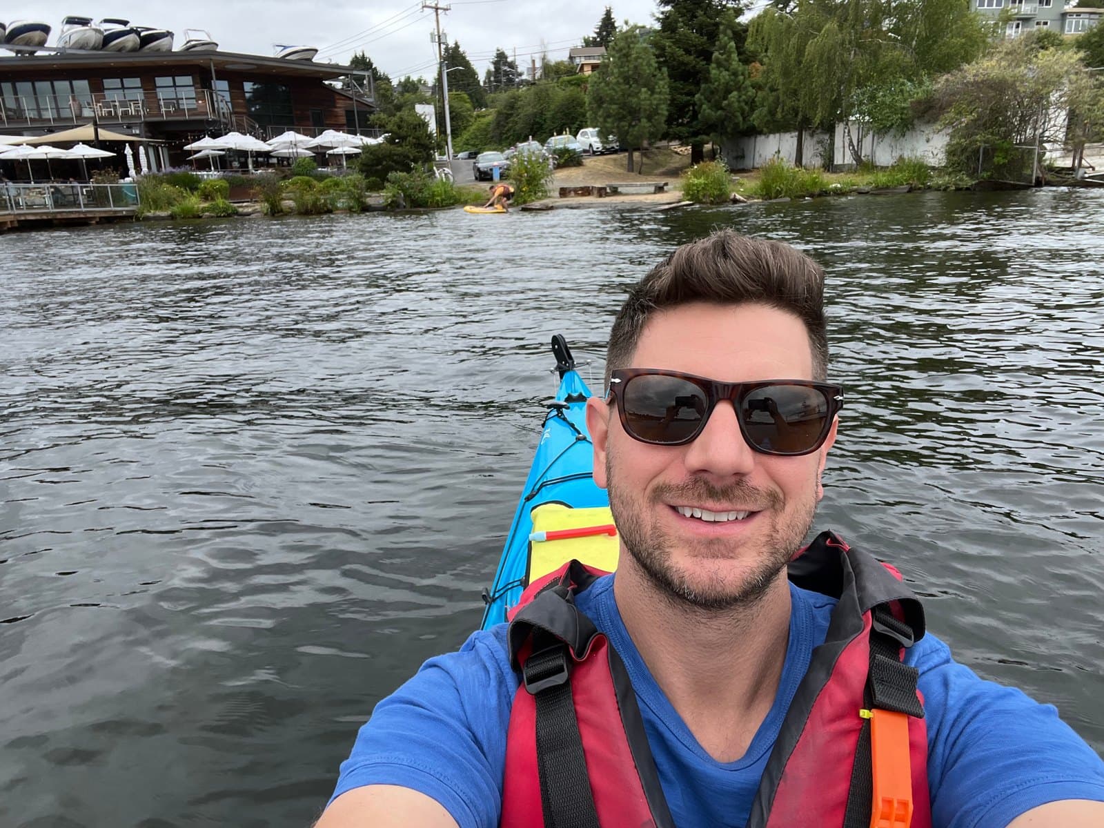 Nick Thulin kayaking on Lake Washington in Seattle